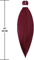 Purfect Hair– 4xProfessionele Pre-Stretched Braiding Hair – 66 cm – 900 Rood Bordeaux Hair – Nep Haar Extensions – Stijl Haar om te Vlechten