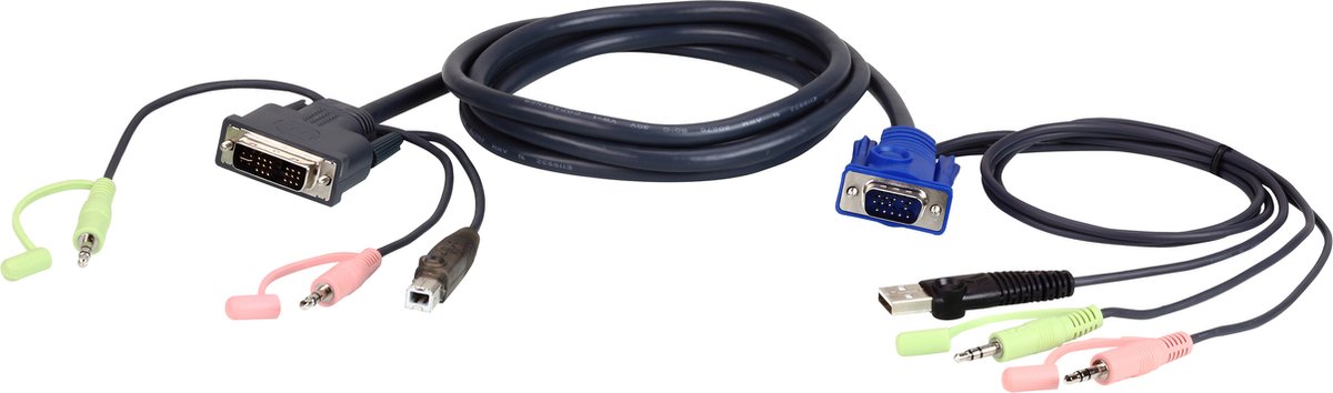 ATEN 2L-7DX2U - Kabel voor toetsenbord  muis  video  audio