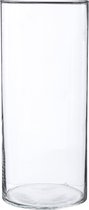Atmosphera Bloemenvaas - cilinder vorm - transparant - glas - 13 x 30 cm
