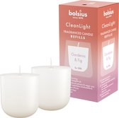 Bolsius - CleanLight - Bougies Bougies parfumées Rechargeables - Gardénia & Figue - 12 Recharges Parfumées