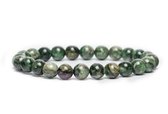Bixorp Gems - Bracelet de pierres précieuses de lépidolite verte / lépidolite - Bracelet vert foncé poli