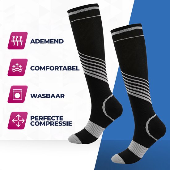 Roegaarden compressie sokken - compressiekousen - Steunkousen - Maat 35-39 - Zwart