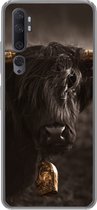 Geschikt voor Xiaomi Mi Note 10 Pro hoesje - Schotse hooglander - Vacht - Zwart - Siliconen Telefoonhoesje
