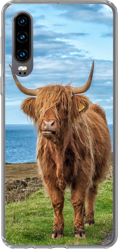Coque Huawei P30 - Highlander écossais - Water - Cornes - Coque de téléphone en Siliconen