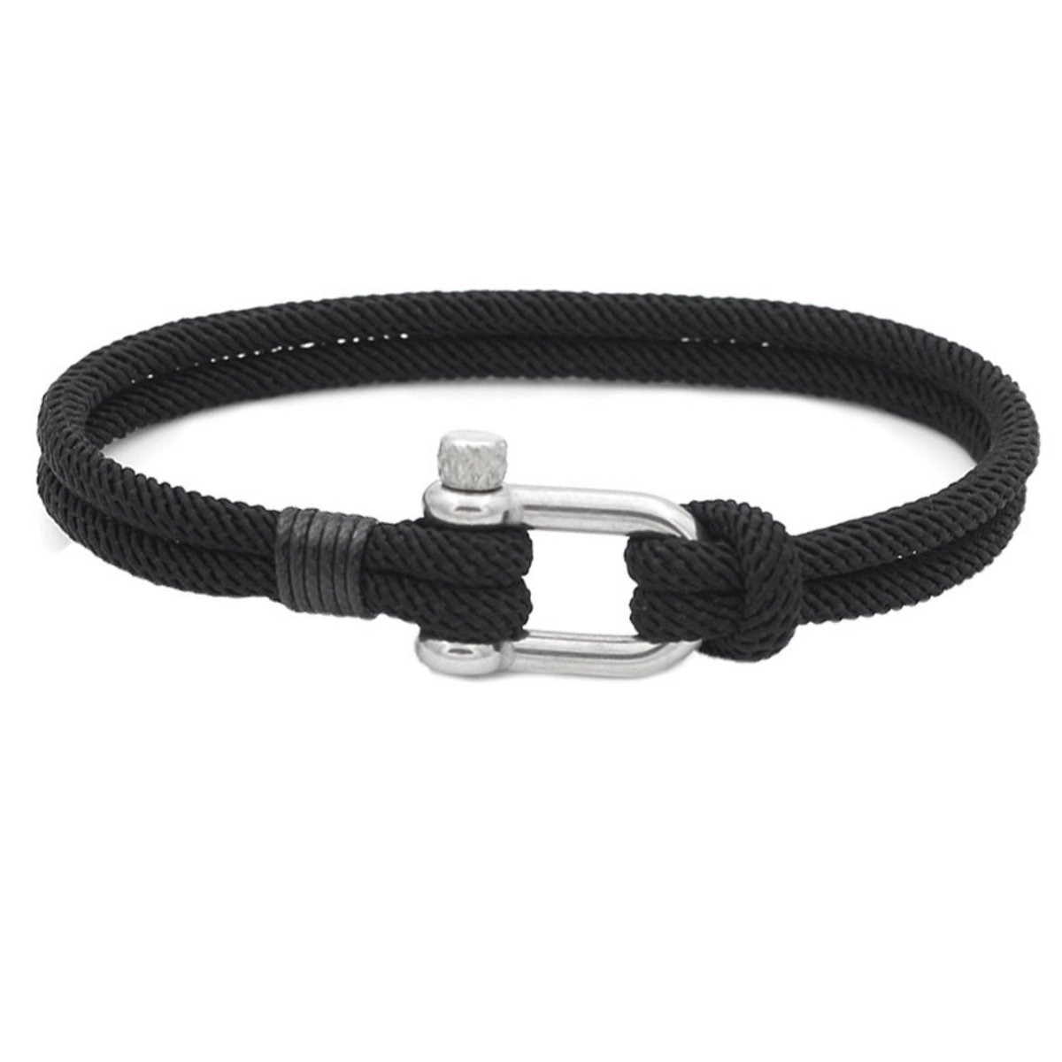 Kungu Zwart & Zilver luxe rope armband voor heren en dames - Outdoor Milano line - Cadeau - Geschenk - Voor Man - Vrouw - Armbandje - Jewellery