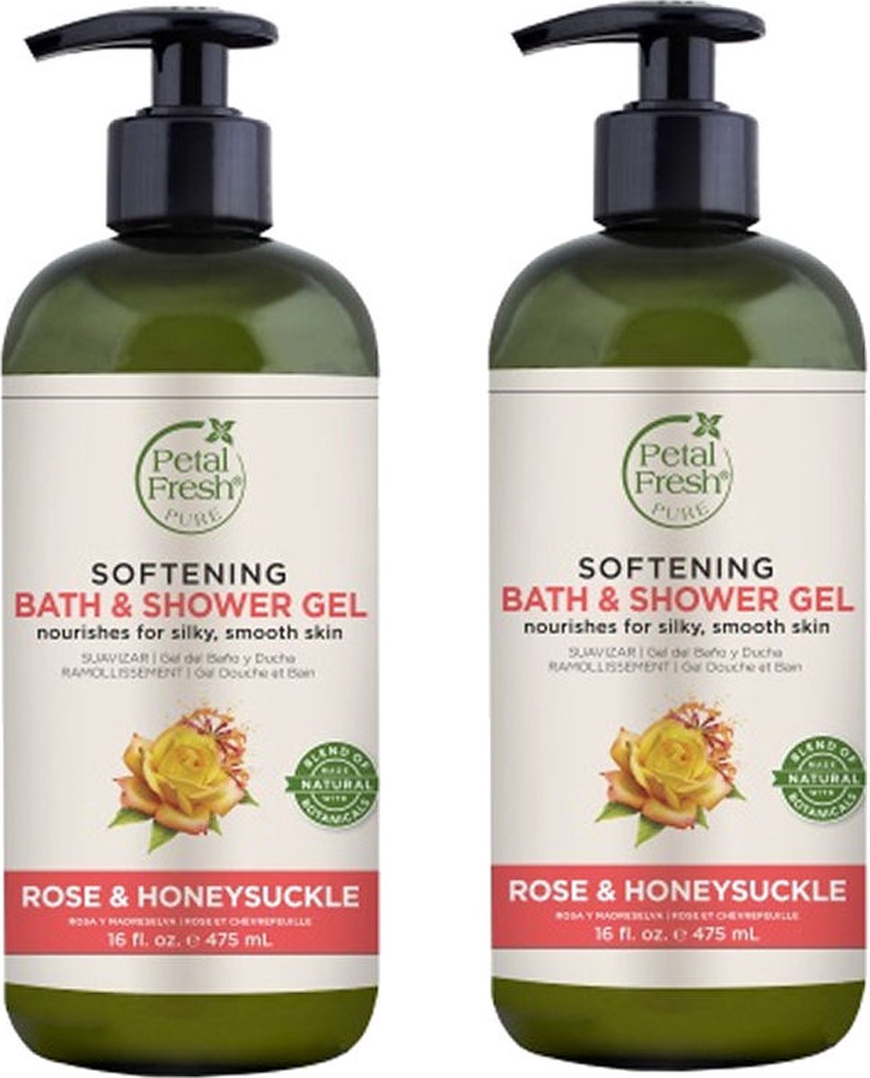 PETAL FRESH - Bath & Shower Gel Rose & Honeysuckle - 2 Pak