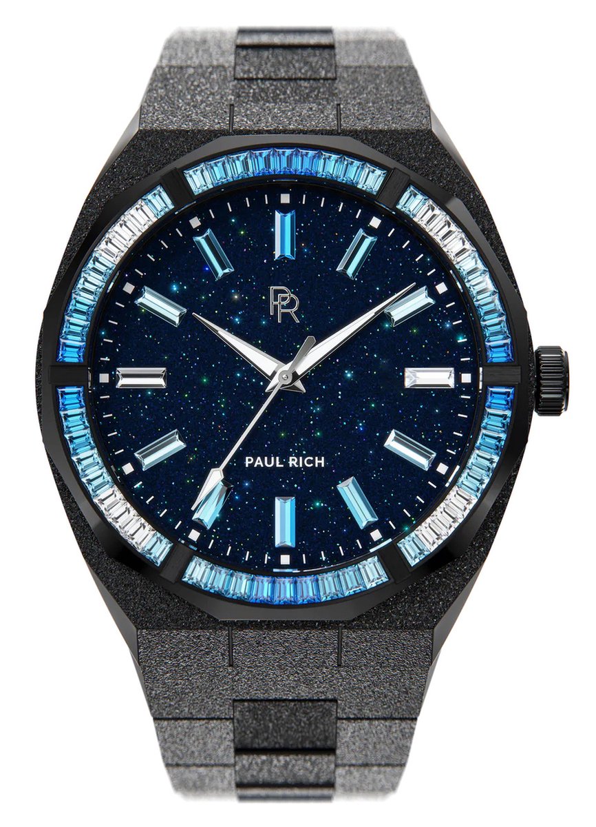 Paul Rich Frosted Arctic Crystal Black AC01 horloge 45 mm