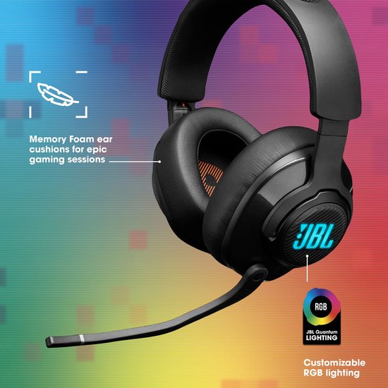JBL Quantum 400 - USB Gaming Headset - Over-ear met Afneembare Microfoon - JBL Quantum Surround via Quantum Engine - RGB Verlichting - PC & PlayStation - Zwart