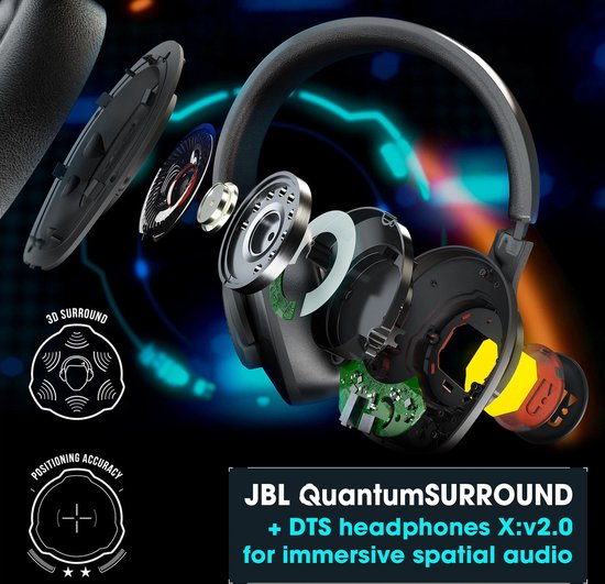 JBL Quantum 400 - USB Gaming Headset - Over-ear met Afneembare Microfoon - JBL Quantum Surround via Quantum Engine - RGB Verlichting - PC & PlayStation - Zwart