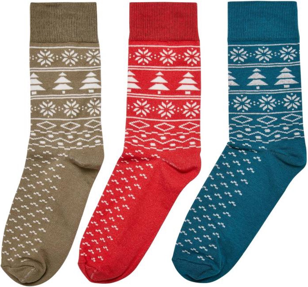 Urban Classics Norwegian Pattern 3-Pack Sokken 35/38 Multicolours Multicolor