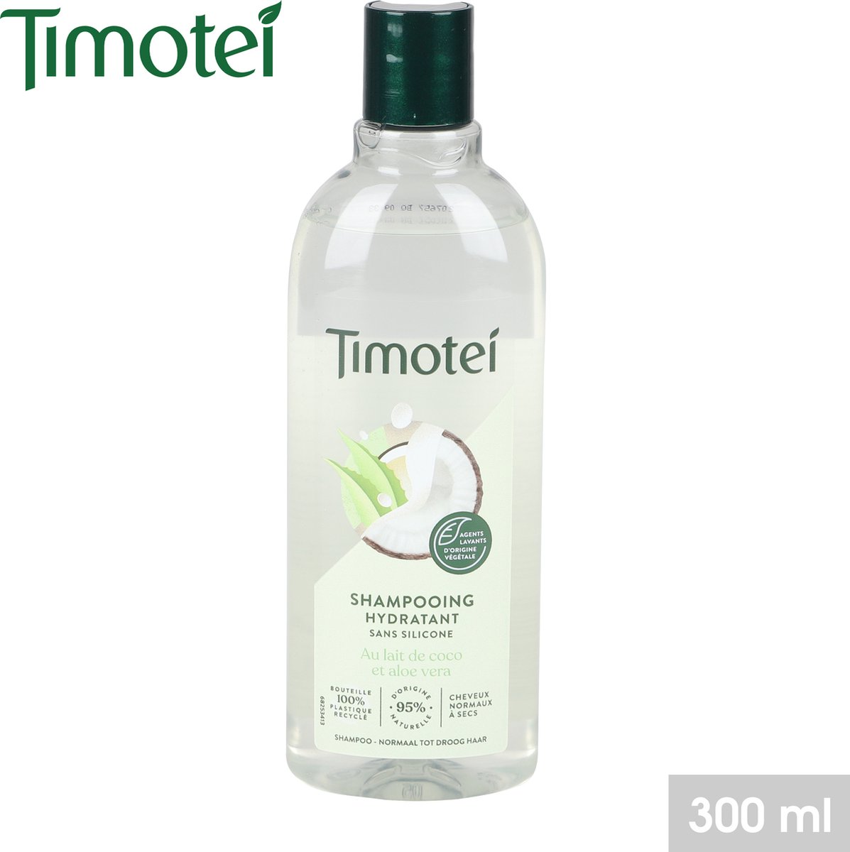 Timotei hydraterende shampoo - 2in1 - aloä vera en kokosolie - 300ml - 2stuks