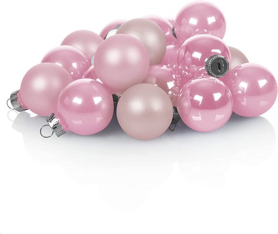 20 Mini Boules De Noël En Verre De 3cm - Décorations Pour Sapin, Finition Mate Et Brillante Laiton - Suspension Argentée