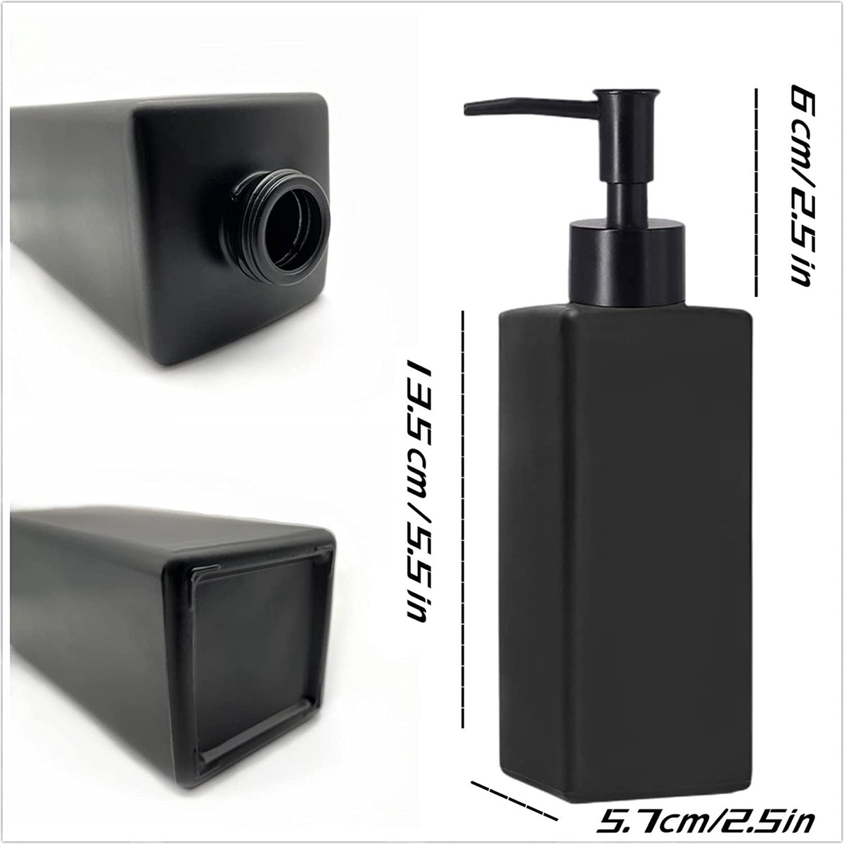 KOOSREEL 2 Pack Veelzijdige Glazen Zeep, 17oz Dripless Pomp