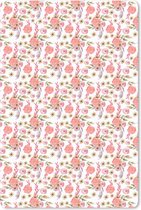 Muismat - Mousepad - Bloemen - Collage - Roze - 18x27 cm - Muismatten