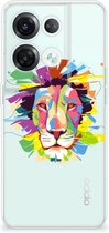 Telefoonhoesje OPPO Reno8 Pro Back Cover Siliconen Hoesje Super als Cadeautjes voor Jongens Lion Color