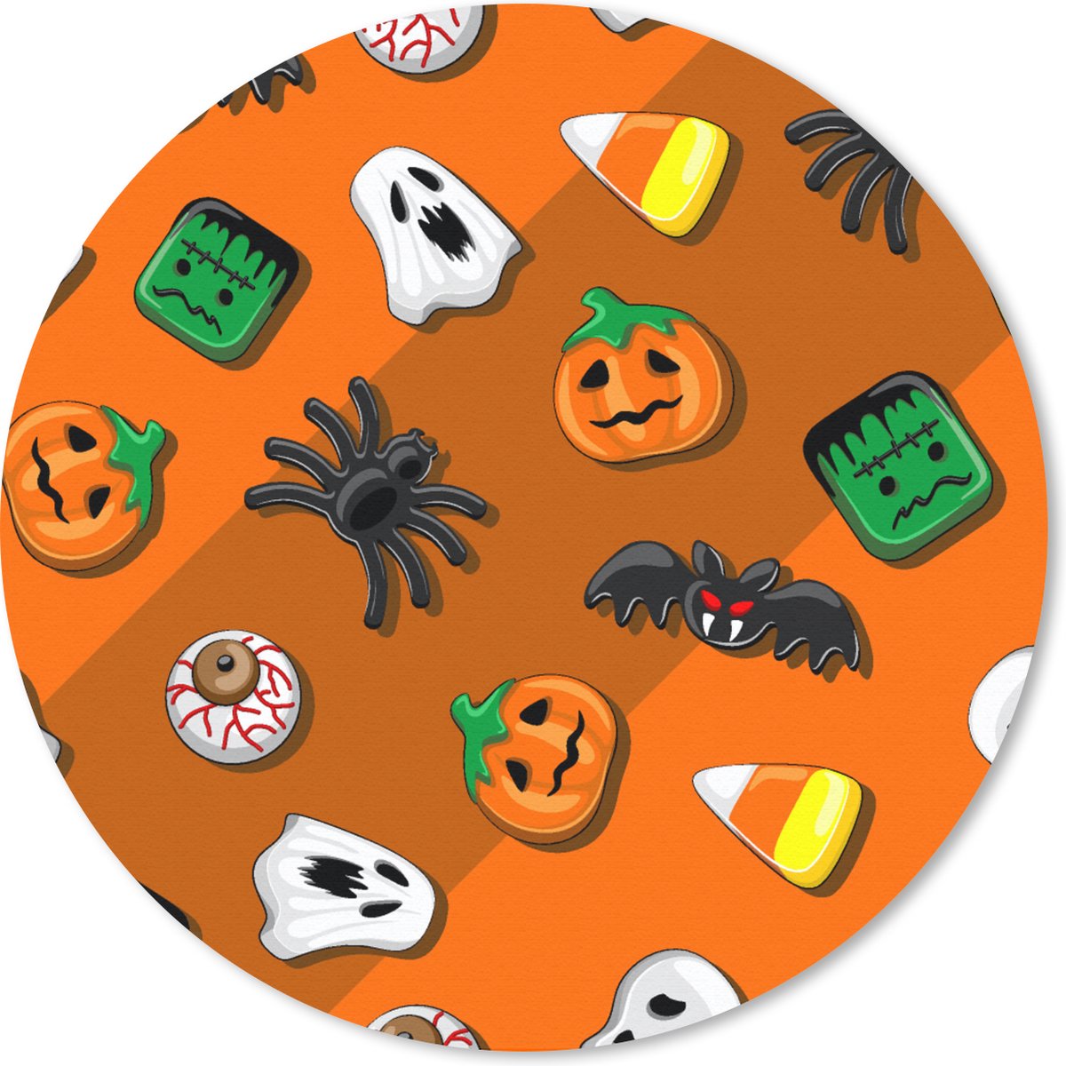 Muismat rond 40x40 cm - Mousepad Snoep - Halloween - Patronen - Ronde muismatten