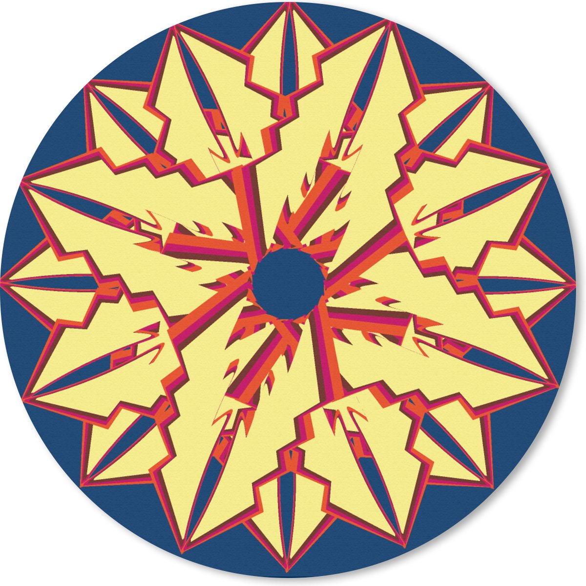 Muismat rond 20x20 cm - Mousepad Sterren - Patronen - Abstract - Ronde muismatten