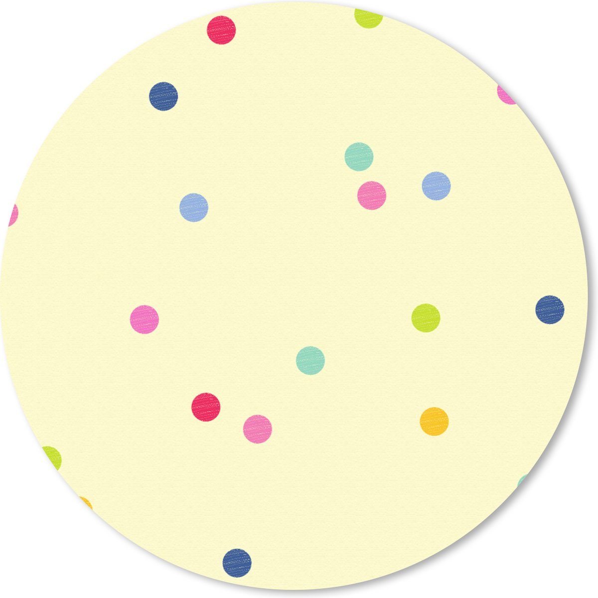 Muismat rond 40x40 cm - Mousepad Confetti - Patronen - Pastel - Ronde muismatten