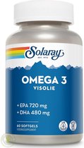 Solaray - Omega 3 - visolie - 60 soft gels - gluten vrij