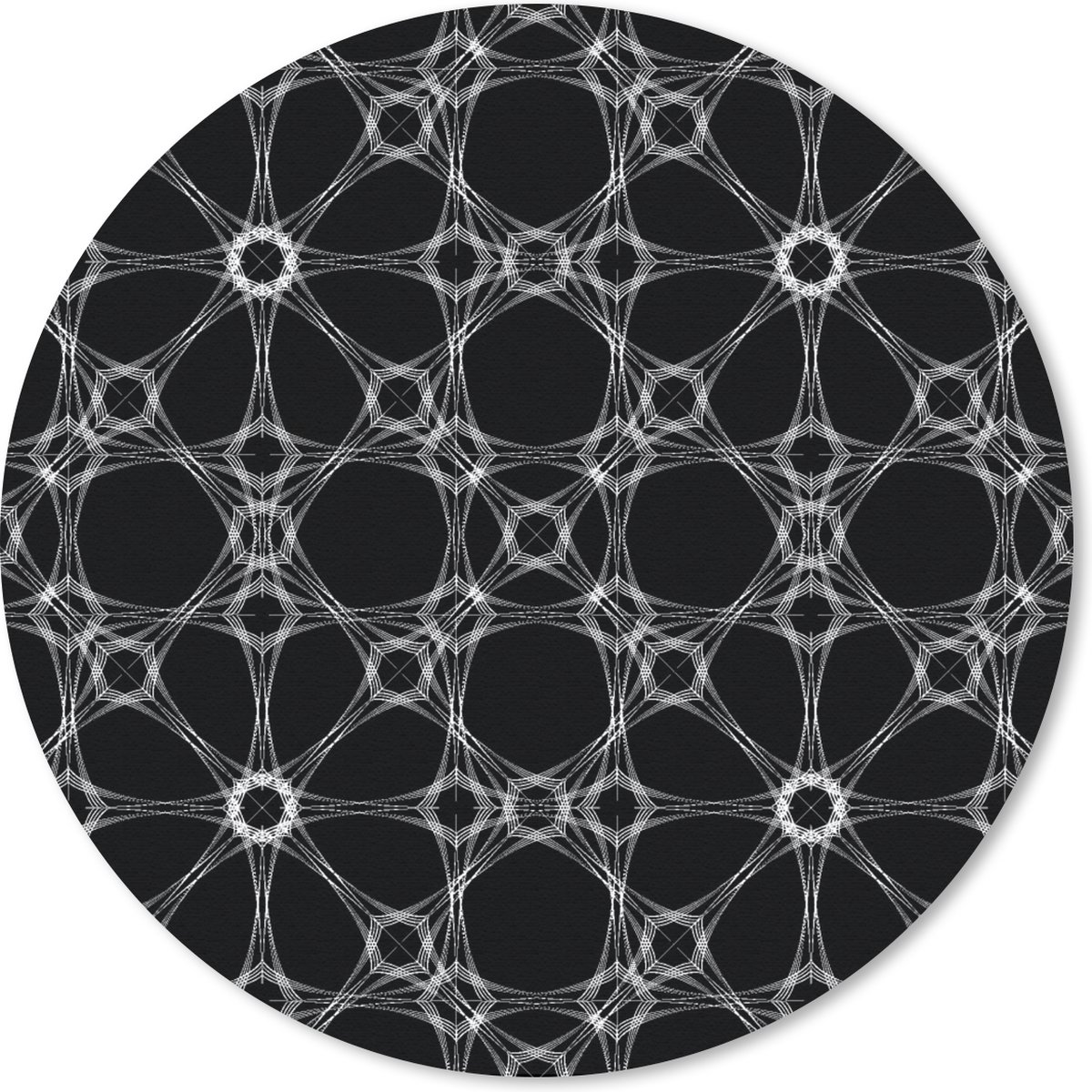 Muismat rond 30x30 cm - Mousepad Zwart Wit - Patronen - Abstract - Ronde muismatten