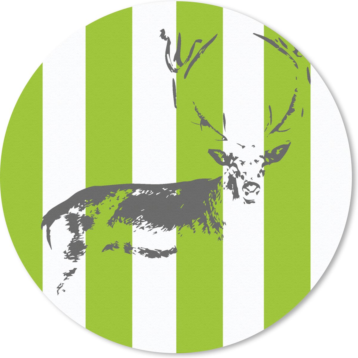 Muismat rond 30x30 cm - Mousepad Patroon - Hert - Strepen - Ronde muismatten