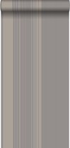 Origin Wallcoverings behangpapier strepen taupe en glanzend brons - 346226 - 53 cm x 10,05 m