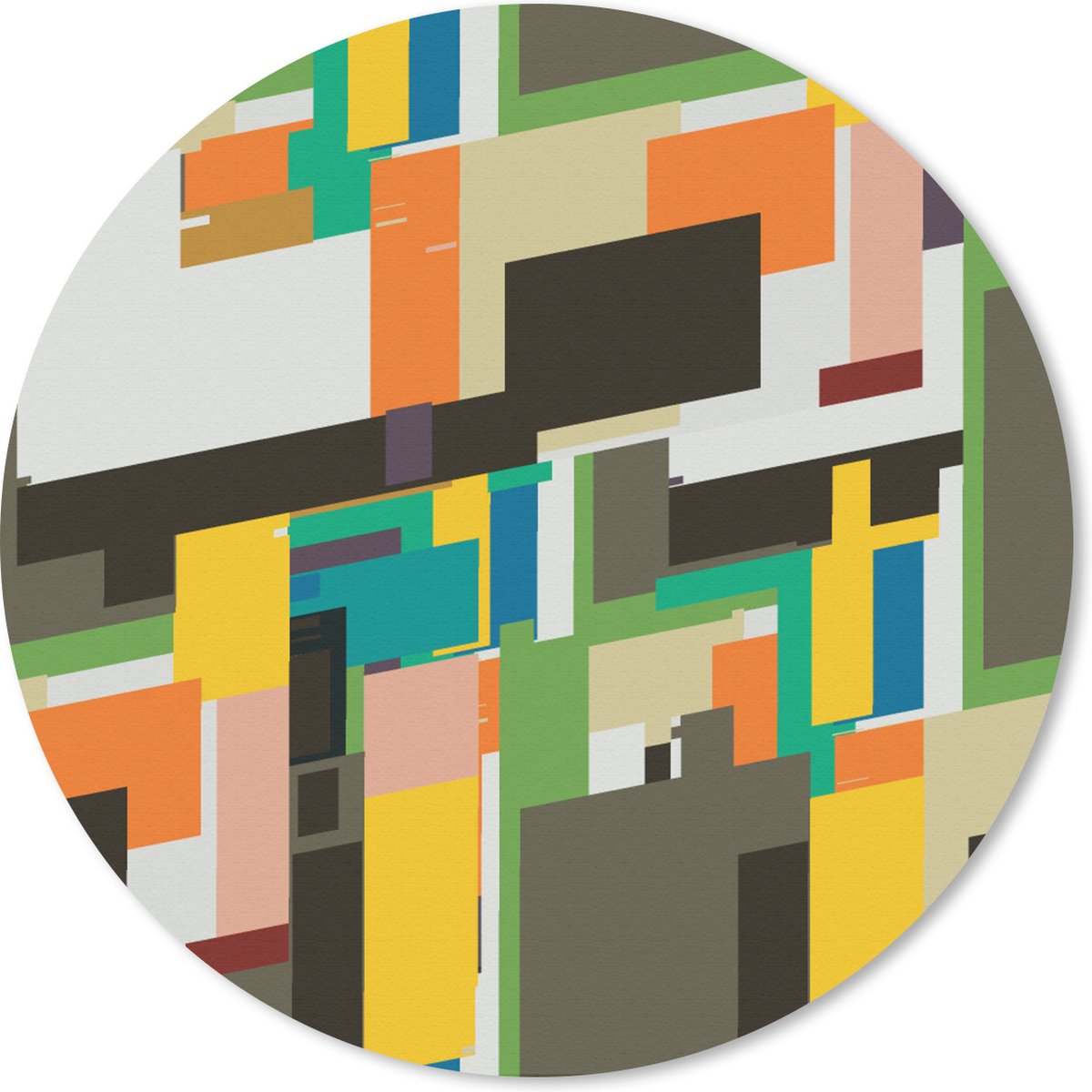 Muismat rond 40x40 cm - Mousepad Geometrisch - Patronen - Abstract - Ronde muismatten
