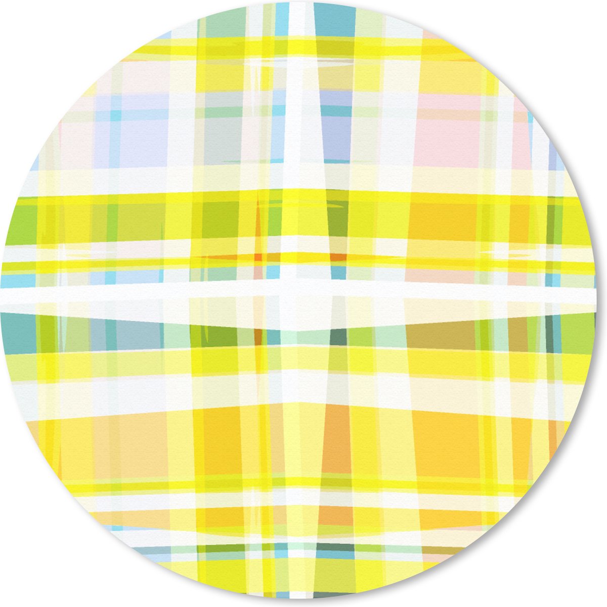 Muismat rond 20x20 cm - Mousepad Geel - Patroon - Zomer - Ronde muismatten