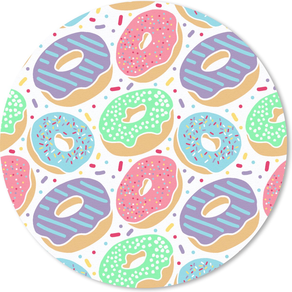 Muismat rond 30x30 cm - Mousepad Donut - Patronen - Pastel - Ronde muismatten