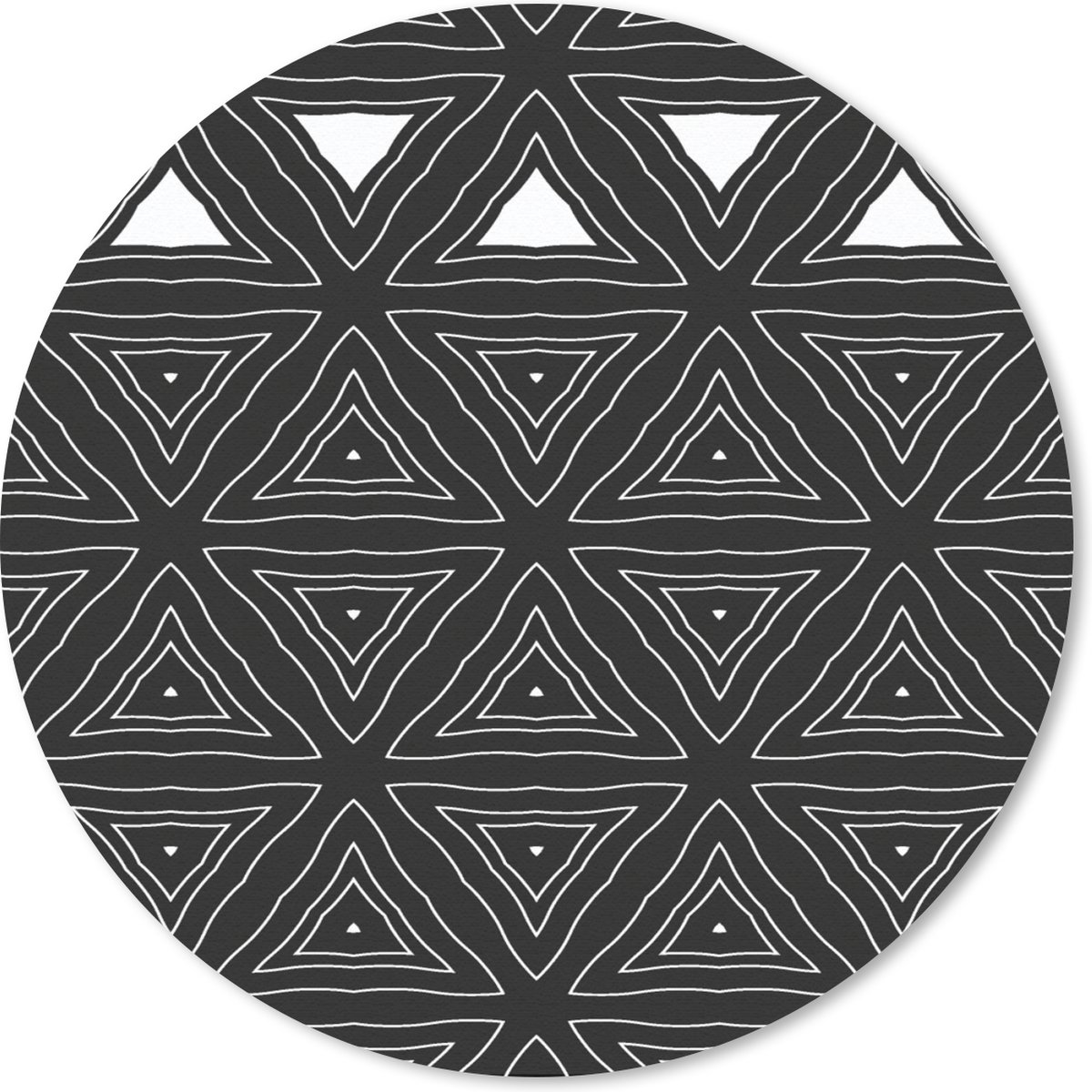 Muismat rond 50x50 cm - Mousepad Geometrie - Design - Mozaïek - Ronde muismatten