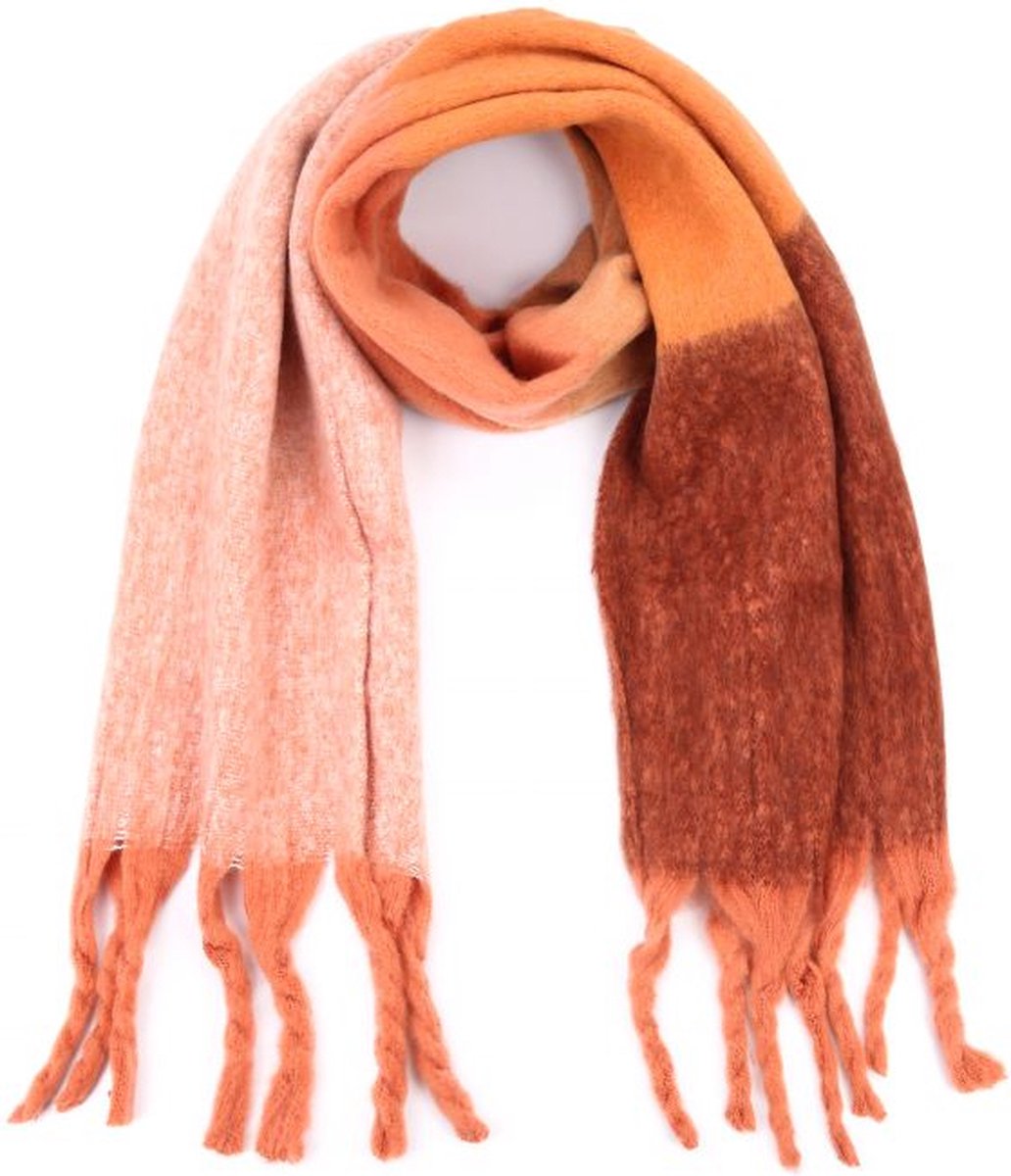 Bruin/Oranje Sjaal Cosy - WIntersjaals - Multi Print- Bruin + Oranje sjaals