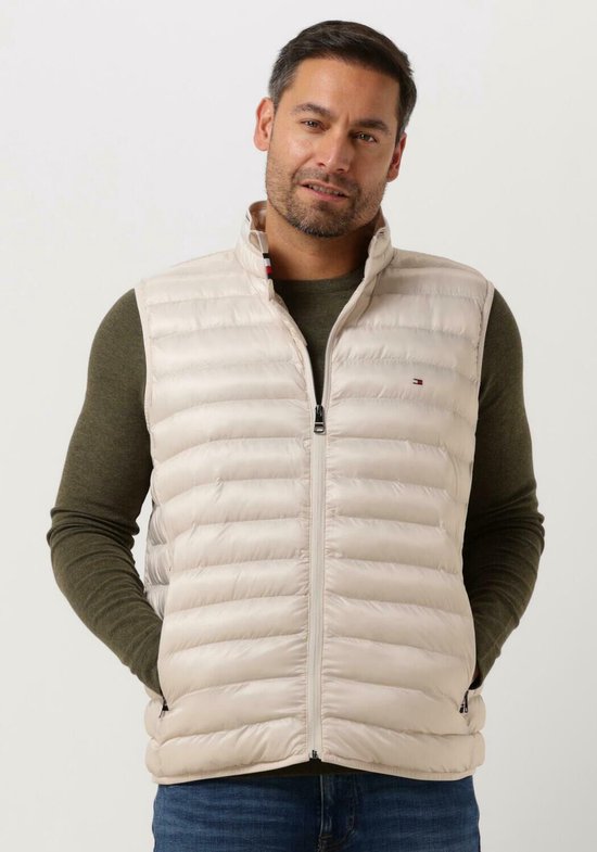 Tommy Hilfiger Packable Vest Jassen Heren - Zomerjas - Beige Maat L | bol.com