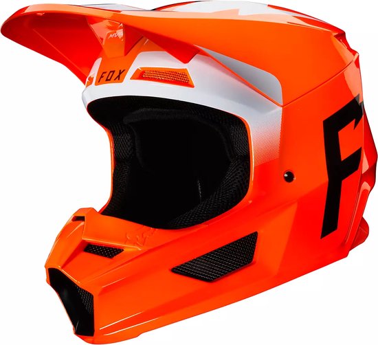 Fox Racing - V1 Werd - Crosshelm Scooter Motocross Helm - Fluo Oranje - Small 55-56cm