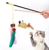 Nobleza Katten Speeltjes -2 Stuks Katten Hengel met Veertje - Katten Speelgoed - Kattenspeeltjes - Hengel