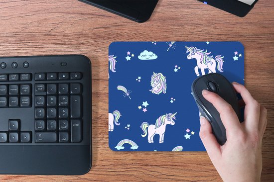 Tapis de souris 23x19 cm - Unicorn - Étoiles - Motif - Tapis de souris