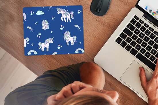 Tapis de souris 23x19 cm - Unicorn - Étoiles - Motif - Tapis de souris