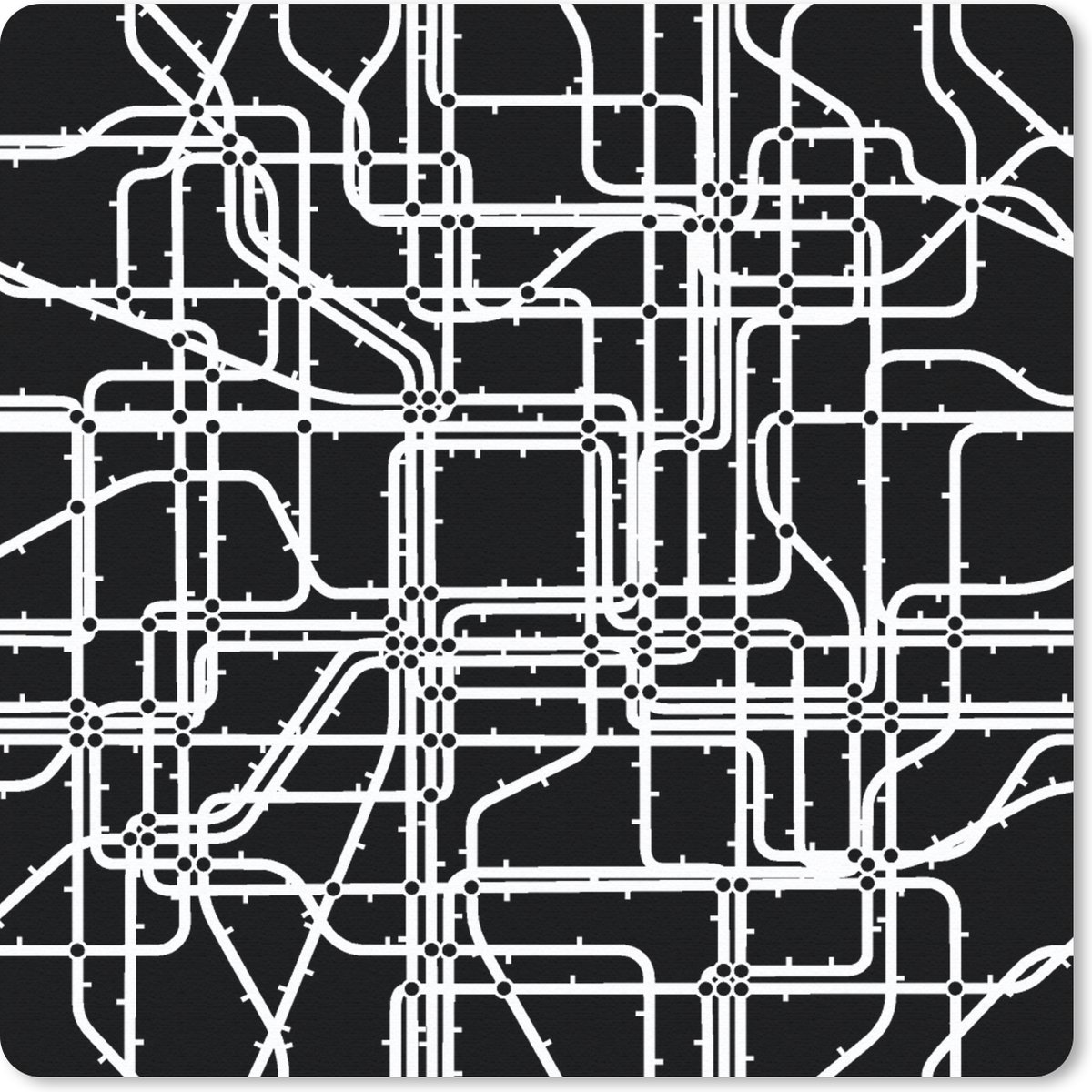 Muismat Klein - Netwerk - Patronen - Zwart Wit - Computer - 20x20 cm