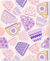Muismat - Mousepad - Patronen - Theekopjes - Thee - 19x23 cm - Muismatten