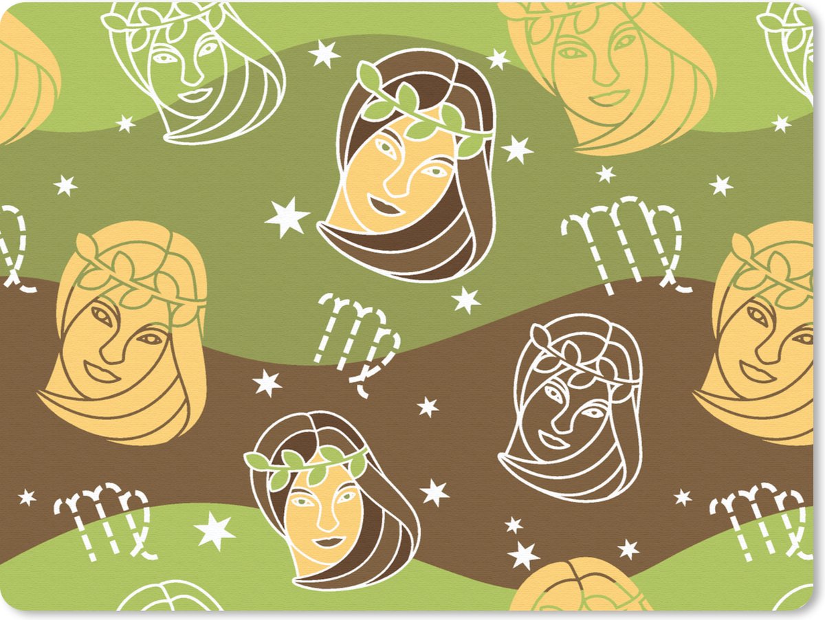 Muismat 23x19 cm - Mousepad Virgo - Zodiac - Patroon - Muismatten