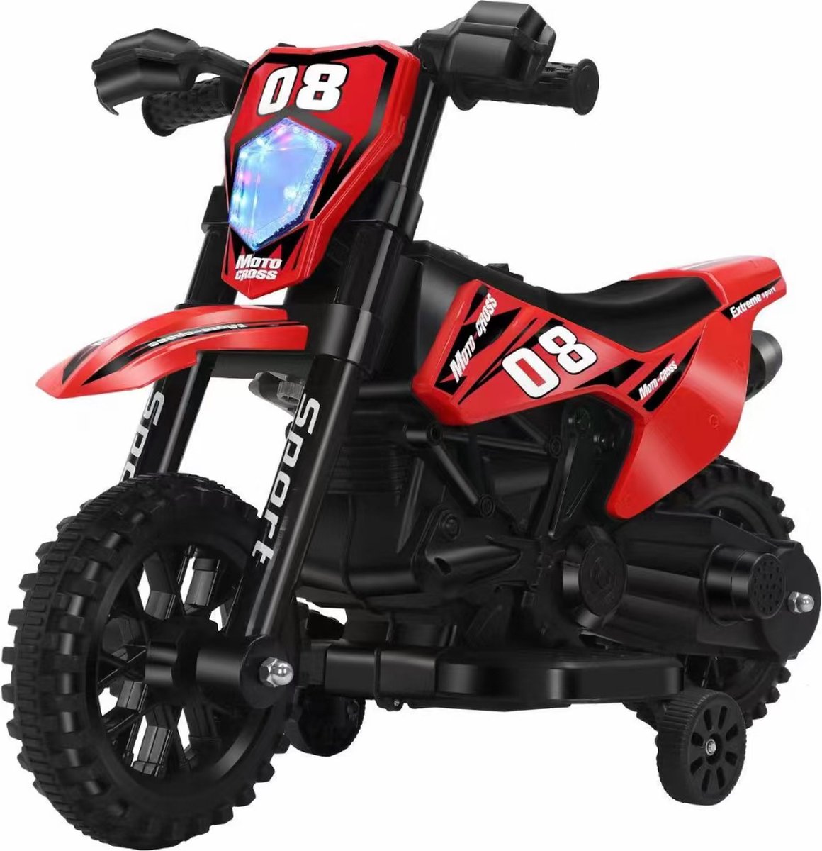 Beyo-living Elektrische kindermotor -Elektrische motor -Kindermotor elektrisch voertuig met 2 afneembare stabilisatoren- voor kinderen vanaf 2 jaar 6V 380 Moter -6 V 4500Mah- 86 x 40 x 56 cm- rood