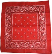 Funny Fashion -Bandana Boeren Zakdoek 55 Centimeter - rood - Carnavalskleding - Verkleedkleding