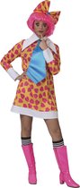 Funny Fashion - Clown & Nar Kostuum - Clown Van De Liefde - Vrouw - geel,roze - Maat 44-46 - Carnavalskleding - Verkleedkleding