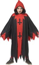 Funny Fashion - Duivel Kostuum - Duistere Voodoo Demon Kind Kostuum - Rood, Zwart - Maat 164 - Halloween - Verkleedkleding