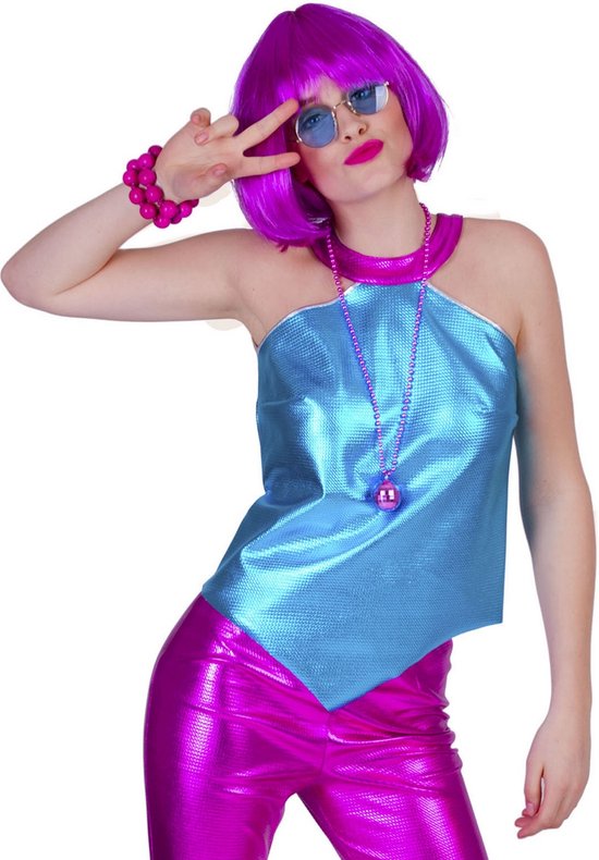 Funny Fashion - Jaren 80 & 90 Kostuum - Dolle Disco Top Cool Op De  Dansvloer Vrouw -... | bol.com