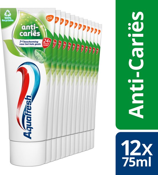 Alternatief Speciaal video Aquafresh Anti Cariës tandpasta voor gezonde tanden, voordeelverpakking 12-  pack,... | bol.com