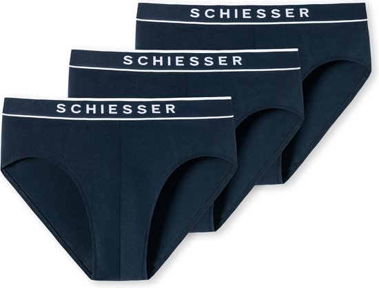 Schiesser Rio Slip Organic pour hommes - Blauw foncé - Lot de 3 - Taille L