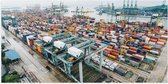 WallClassics - Poster (Mat) - Haven met heel veel Containers - 100x50 cm Foto op Posterpapier met een Matte look