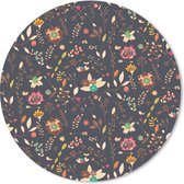 Muismat rond 20x20 cm - Mousepad Patroon - Zomer - Bloemen - Ronde muismatten