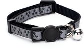 Nobleza halsband kat veiligheidssluiting - Kattenhalsband met sterren - Kittenhalsband - Halsband kat reflecterend - Zwart