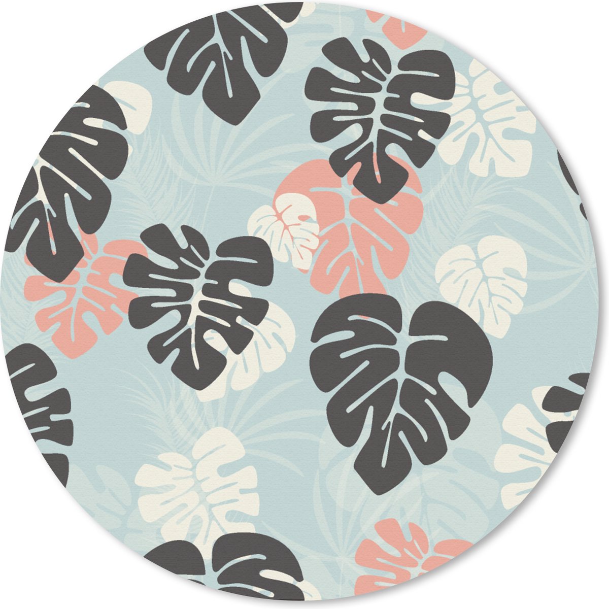 Muismat rond 20x20 cm - Mousepad Bladeren - Monstera - Hawaii - Patronen - Ronde muismatten
